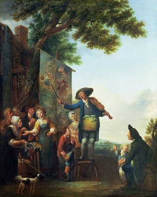 The Violinist (oil on canvas) by Louis Joseph Watteau - print