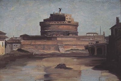 The Castle of St. Angelo, Rome (oil on canvas) by Jean Baptiste Camille Corot - print