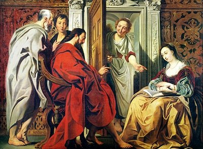 Fine Art Print of Christ at the House of Martha and Mary of Bethany by Jacob Jordaens
