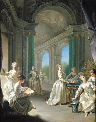 Modern Virgins, 1728 (oil on canvas) by Jean Raoux - print