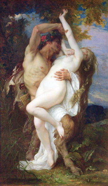 Nymph Abducted by a Faun, 1860 (oil on canvas) by Alexandre Cabanel - print