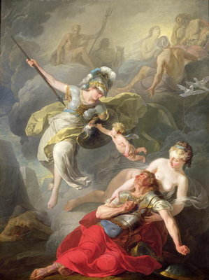 Battle Between Minerva and Mars, 1771 (oil on canvas) by Joseph Benoit Suvee - print