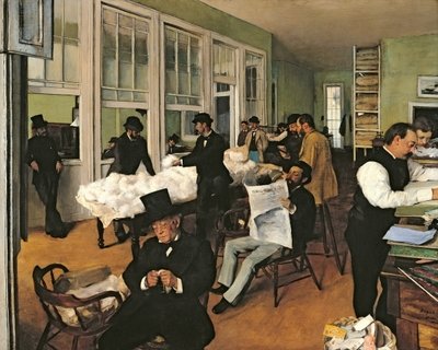 The Cotton Exchange, New Orleans, 1873 (oil on canvas) by Edgar Degas - print