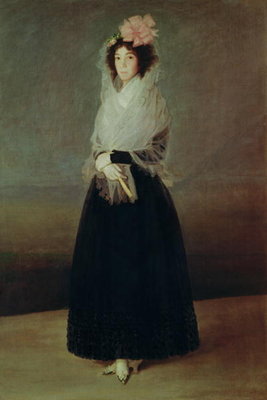 Portrait of the Countess of Carpio (1757-95) Marquesa de la Solana, c.1793 (oil on canvas) by Francisco Jose de Goya y Lucientes - print