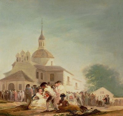 The Hermitage of San Isidro, Madrid, 1788 (oil on canvas) by Francisco Jose de Goya y Lucientes - print