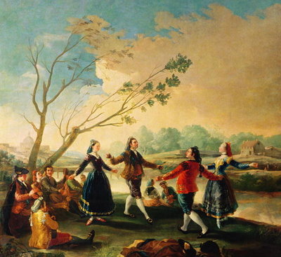 Dance on the Banks of the River Manzanares, 1777 (oil on canvas) by Francisco Jose de Goya y Lucientes - print