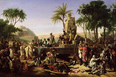Troops halted on the Banks of the Nile, 2nd February 1799, 1812 (oil on canvas) by Jean-Charles Tardieu - print