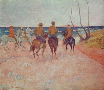 Fine Art Print of Horseman on the Beach by Paul Gauguin