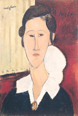 Fine Art Print of Portrait of Madame Hanka Zborowska, 1917 by Amedeo Modigliani