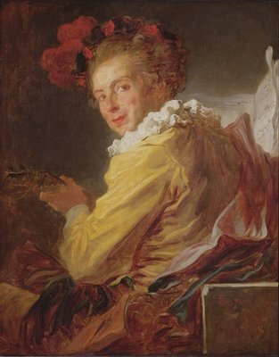 Music, a portrait of Monsieur de la Breteche, brother of the Abbot of Saint-Non, 1769 (oil on canvas) by Jean-Honore Fragonard - print