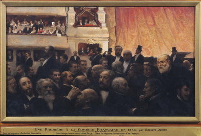 First Night at the Comedie Francaise in 1885 (oil on canvas) by Edouard-Joseph Dantan - print