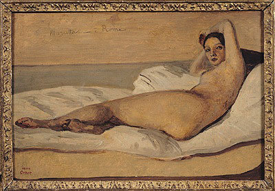 Fine Art Print of The Roman Odalisque by Jean Baptiste Camille Corot