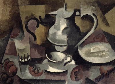 Still Life with Three Handles (oil on canvas) by Roger de La Fresnaye - print