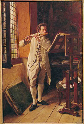 Fine Art Print of The Flute Player by Jean-Louis Ernest Meissonier