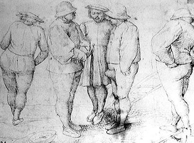 Fine Art Print of Peasants in Conversation by Pieter the Elder Bruegel