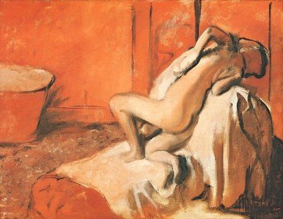 After the Bath, c.1896 (pastel on paper) by Edgar Degas - print