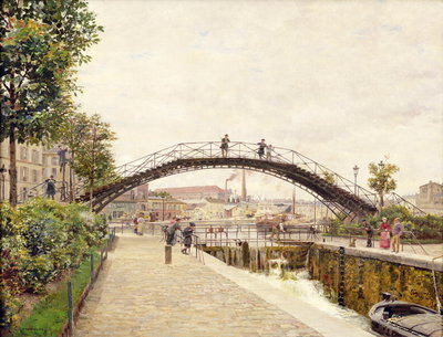 The Saint-Martin Canal (oil on canvas) by Marie Francois Firmin-Girard - print