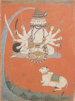 Sadashiva, Rajasthan (gouache on paper) by Indian School - print