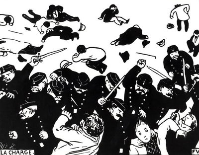 Fine Art Print of The Charge, 1893 by Felix Edouard Vallotton