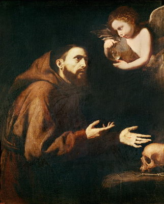 Fine Art Print of Vision of St. Francis of Assisi by Jusepe de Ribera