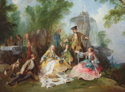 Fine Art Print of The Hunting Party Meal, c. 1737 by Nicolas Lancret