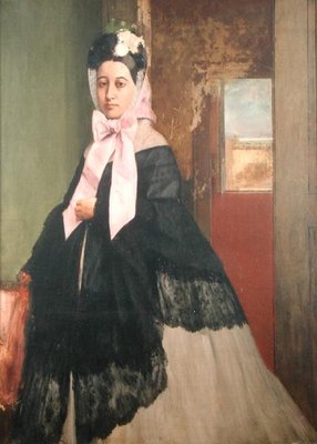 Therese de Gas (1842-95), sister of the artist, later Madame Edmond Morbilli, c.1863 (oil on canvas) by Edgar Degas - print