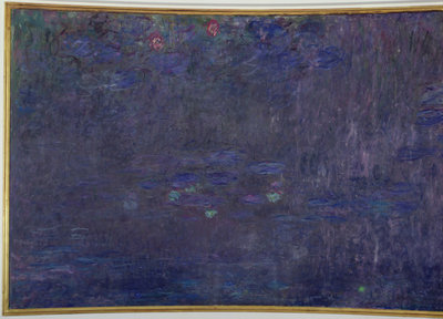 Waterlilies: Reflections of Trees, detail from the right hand side, 1915-26 (oil on canvas) by Claude Monet - print