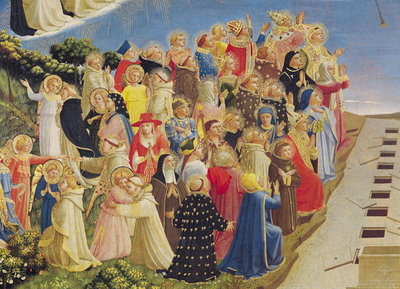 The Last Judgement (tempera on panel) (detail) by Fra Angelico - print