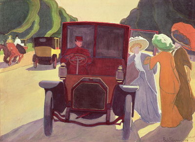 The Road with Acacias, 1908 (gouache on paper) by Roger de La Fresnaye - print