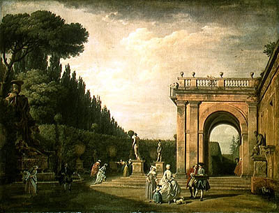 Fine Art Print of The Gardens of the Villa Ludovisi, Rome, 1749 by Claude Joseph Vernet