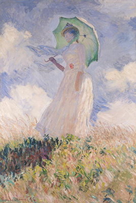 Woman with Parasol turned to the Left, 1886 (oil on canvas) by Claude Monet - print