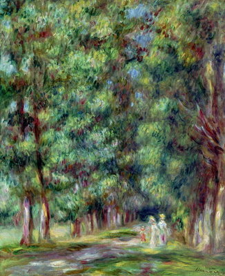 Path in a Wood, 1910 (oil on canvas) by Pierre Auguste Renoir - print