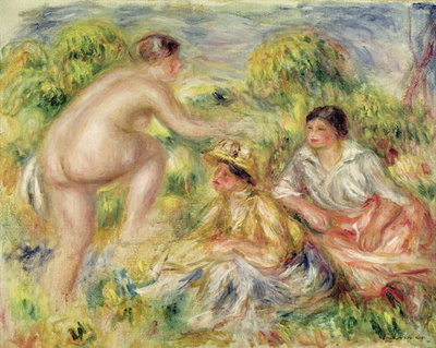 Young Girls in the Countryside, 1916 (oil on canvas) by Pierre Auguste Renoir - print