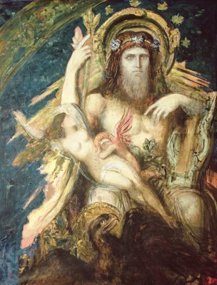 Jupiter and Semele (oil on canvas) by Gustave Moreau - print