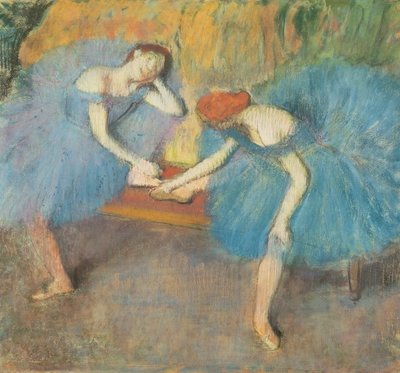 Fine Art Print of Two Dancers at Rest or, Dancers in Blue, c.1898 by Edgar Degas