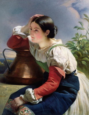 Young Italian at the Well, c.1833-34 (oil on canvas) by Franz Xaver Winterhalter - print