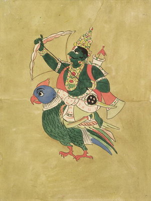 Kama, God of Love, 18th-19th century (gouache on paper) by Indian School - print