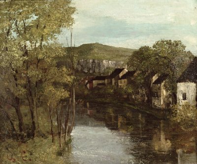 The Reflection of Ornans, c.1872 (oil on canvas) by Gustave Courbet - print