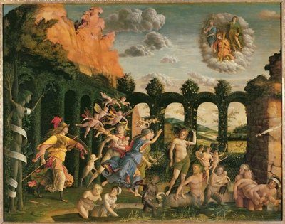 Minerva Chasing the Vices from the Garden of Virtue (oil on canvas) by Andrea Mantegna - print