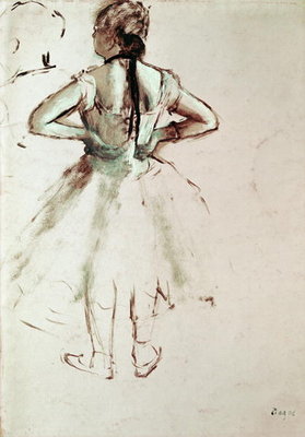 Fine Art Print of Dancer viewed from the back by Edgar Degas