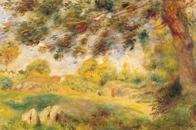 Spring Landscape (oil on canvas) by Pierre Auguste Renoir - print
