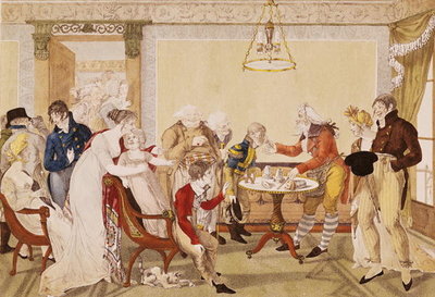 The Conjuror, engraved by Louis Charles Ruotte, c.1807 (coloured engraving) by Jean Francois Bosio - print