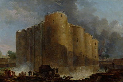 Demolition of the Bastille, 1789 (oil on canvas) by Hubert Robert - print