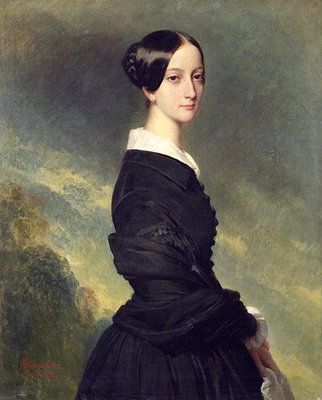 Portrait of Francisca Caroline de Braganca (1824-98) 1844 (oil on canvas) by Franz Xaver Winterhalter - print