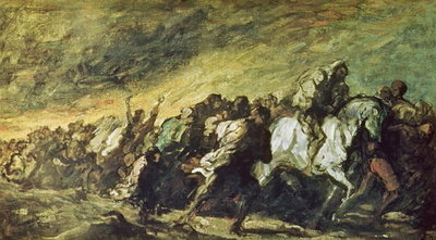 The Fugitives or The Emigrants, c.1865-70 (oil on canvas) by Honore Daumier - print