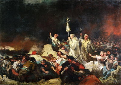 The Siege of Saragossa (oil on canvas) by Eugenio Lucas y Padilla - print