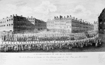 Procession of the Opening of the Estates General (engraving) (b/w photo) by French School - print