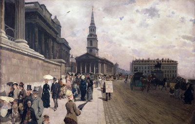 The National Gallery, London (oil on canvas) by Giuseppe or Joseph de Nittis - print