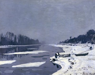 Ice floes on the Seine at Bougival, c.1867-68 (oil on canvas) by Claude Monet - print