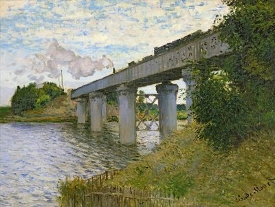 The Railway Bridge at Argenteuil, 1874 (oil on canvas) by Claude Monet - print